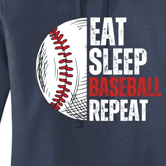 Eat Sleep Baseball Repeat Funny Baseball Players Boy Women's Pullover Hoodie