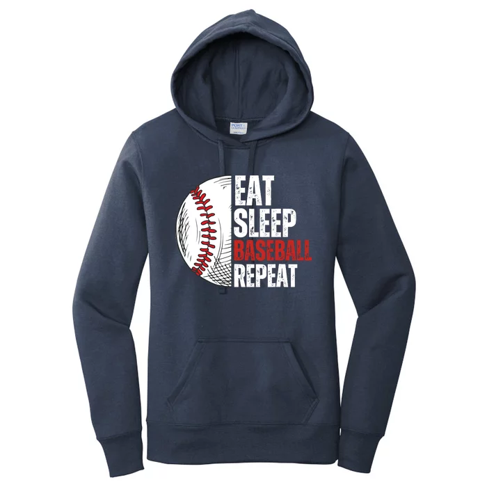 Eat Sleep Baseball Repeat Funny Baseball Players Boy Women's Pullover Hoodie