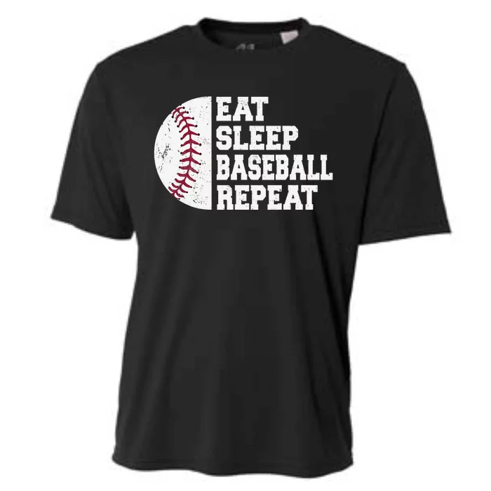 Eat Sleep Baseball Repeat Baseball Player Funny Baseball Cooling Performance Crew T-Shirt