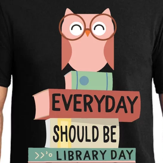 Everyday Should Be Library Day Cute Owl Reading Books Lover Pajama Set