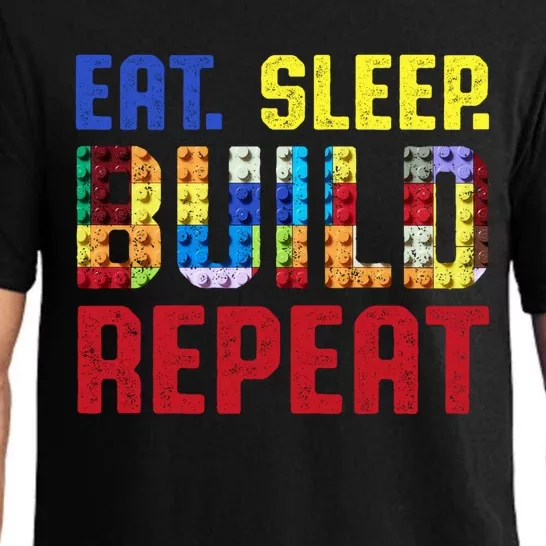 Eat Sleep Build Repeat Building Funny Builders Cool Gift Pajama Set