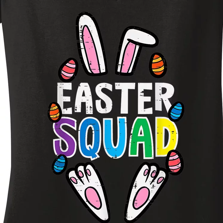 Easter Squad Bunny Rabbit Matching Crew Women's V-Neck T-Shirt