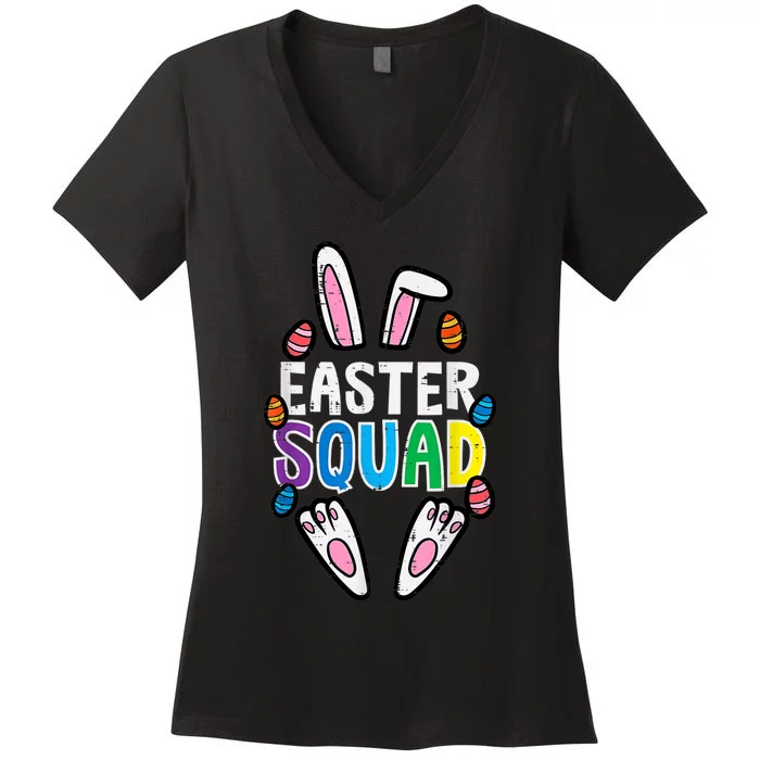 Easter Squad Bunny Rabbit Matching Crew Women's V-Neck T-Shirt