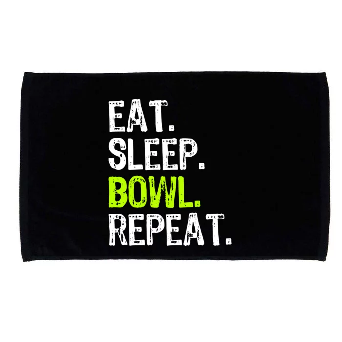 Eat Sleep Bowl Repeat Bowling Bowler Funny Gift Microfiber Hand Towel