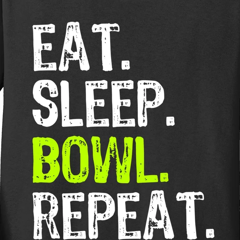 Eat Sleep Bowl Repeat Bowling Bowler Funny Gift Kids Long Sleeve Shirt