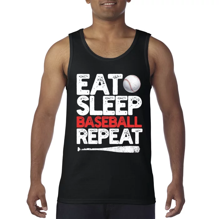 Eat Sleep Baseball Repeat Catcher Pitcher Baseball Tank Top