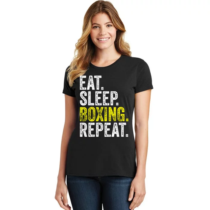 Eat Sleep Boxing Repeat Boxer Fighter Fighting Workout Gift Women's T-Shirt