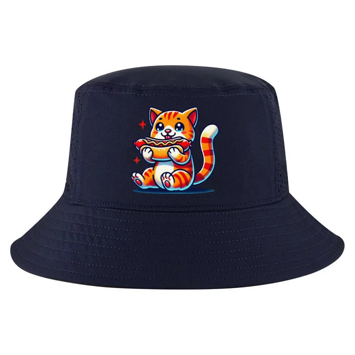 Eating Sausage Bun Kitten Lover Patty Chubby Cute Cat Cool Comfort Performance Bucket Hat