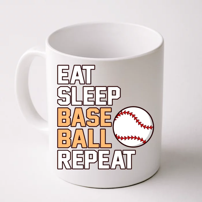 Eat Sleep Baseball Repeat Sports Player Lover Coach Graphic Gift Front & Back Coffee Mug