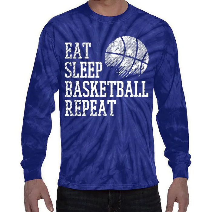 Eat Sleep Basketball Repeat Coach Player Men Women Tie-Dye Long Sleeve Shirt