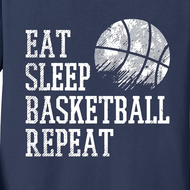 Eat Sleep Basketball Repeat Coach Player Men Women Kids Long Sleeve Shirt