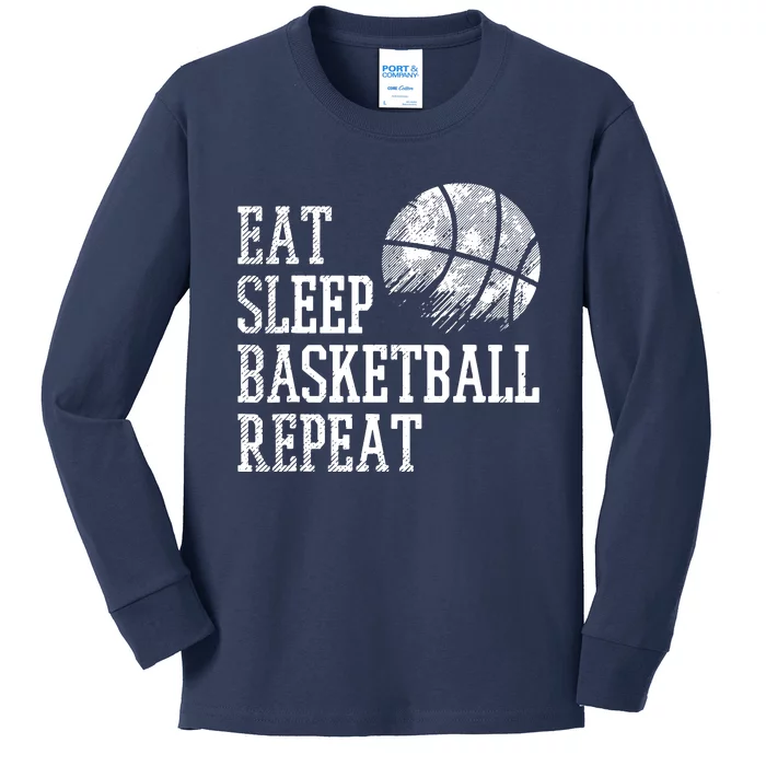 Eat Sleep Basketball Repeat Coach Player Men Women Kids Long Sleeve Shirt