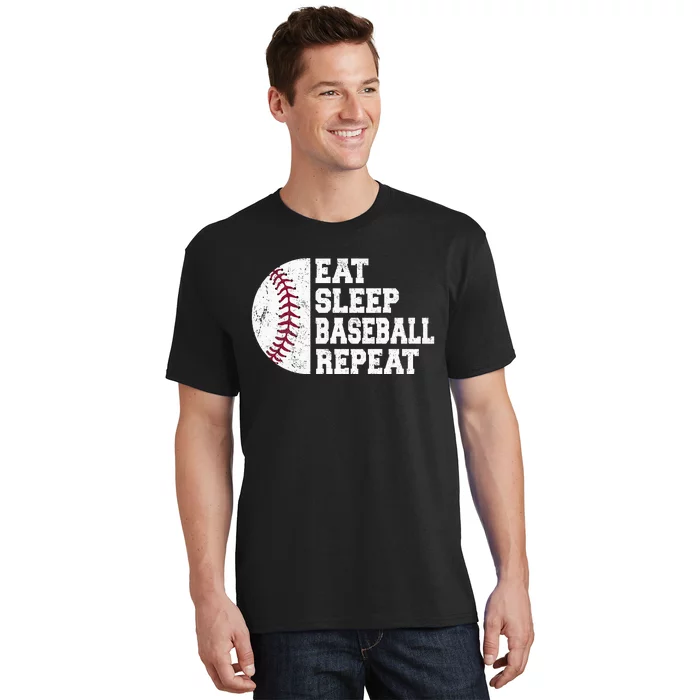 Eat Sleep Baseball Repeat Baseball Player Funny Baseball T-Shirt