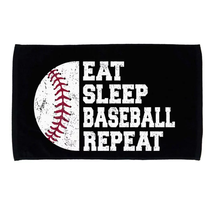 Eat Sleep Baseball Repeat Baseball Player Funny Baseball Microfiber Hand Towel