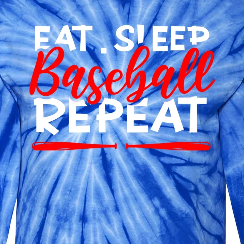 Eat Sleep Baseball Repeat Gift Tie-Dye Long Sleeve Shirt