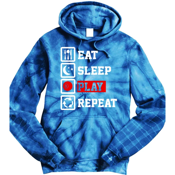 Eat Sleep Billiard Repeat Funny Billiard Gift Tie Dye Hoodie