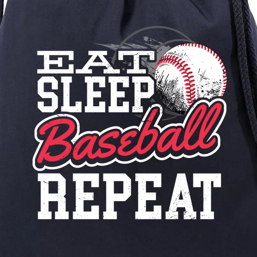 Eat Sleep Baseball Repeat Baseball Player Sports Lover Gift Drawstring Bag