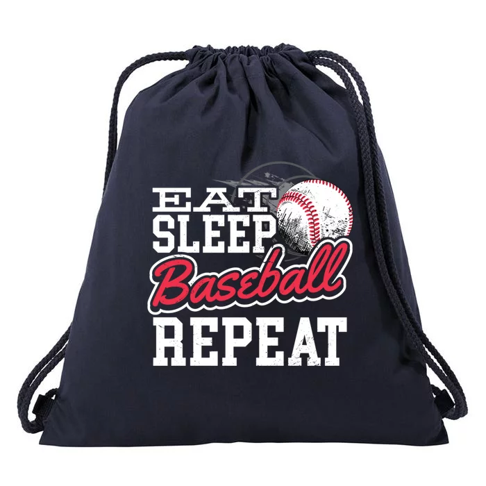 Eat Sleep Baseball Repeat Baseball Player Sports Lover Gift Drawstring Bag