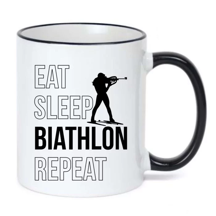 Eat Sleep Biathlon Skiing Shooting Ski Gift Black Color Changing Mug