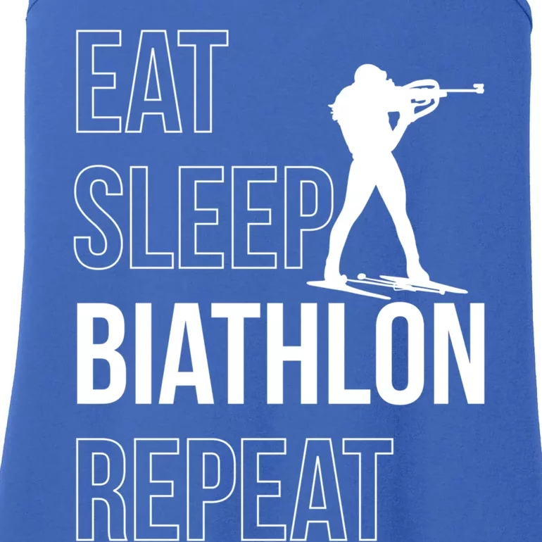 Eat Sleep Biathlon Skiing Shooting Ski Gift Ladies Essential Tank