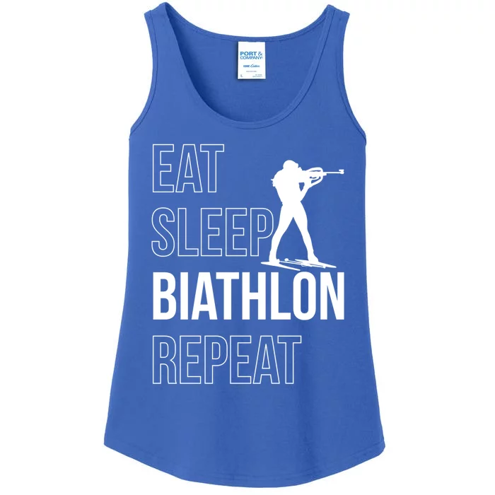 Eat Sleep Biathlon Skiing Shooting Ski Gift Ladies Essential Tank