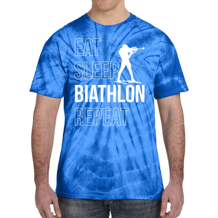 Eat Sleep Biathlon Skiing Shooting Ski Gift Tie-Dye T-Shirt