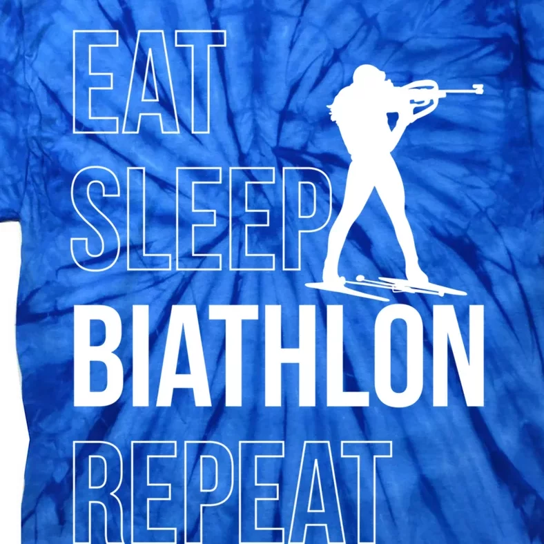 Eat Sleep Biathlon Skiing Shooting Ski Gift Tie-Dye T-Shirt