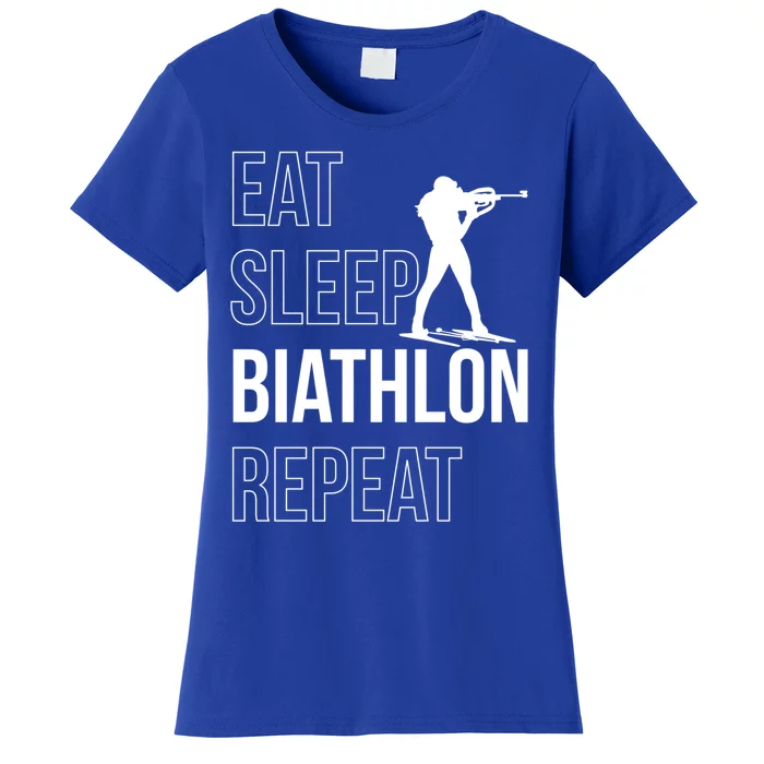 Eat Sleep Biathlon Skiing Shooting Ski Gift Women's T-Shirt