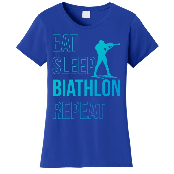 Eat Sleep Biathlon Skiing Shooting Ski Gift Women's T-Shirt