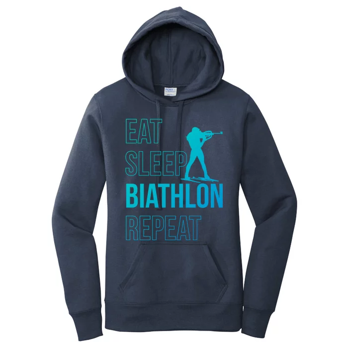 Eat Sleep Biathlon Skiing Shooting Ski Gift Women's Pullover Hoodie