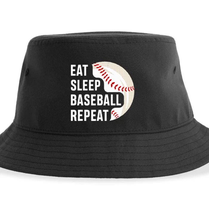 Eat Sleep Baseball Repeat Baseball Player Baseball Sustainable Bucket Hat