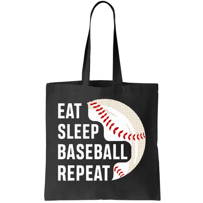 Eat Sleep Baseball Repeat Baseball Player Baseball Tote Bag