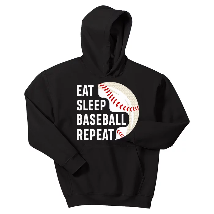 Eat Sleep Baseball Repeat Baseball Player Baseball Kids Hoodie