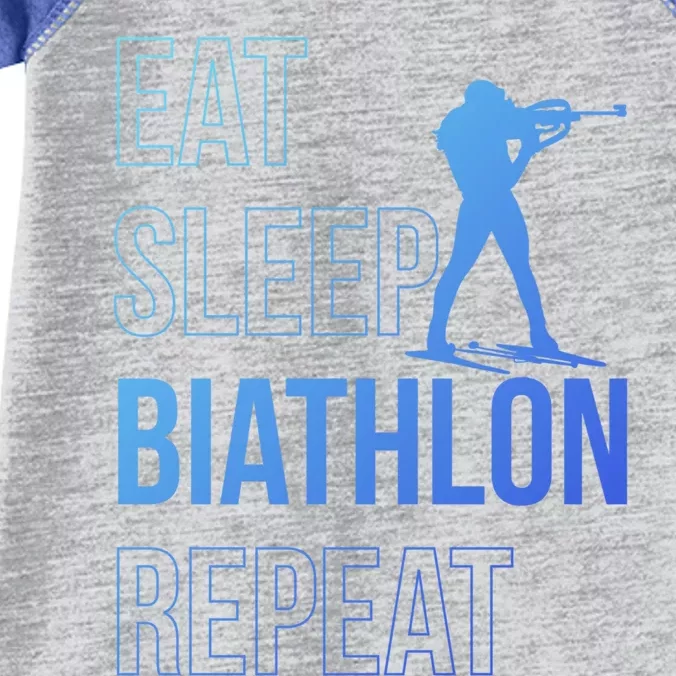 Eat Sleep Biathlon Skiing Shooting Ski Gift Infant Baby Jersey Bodysuit