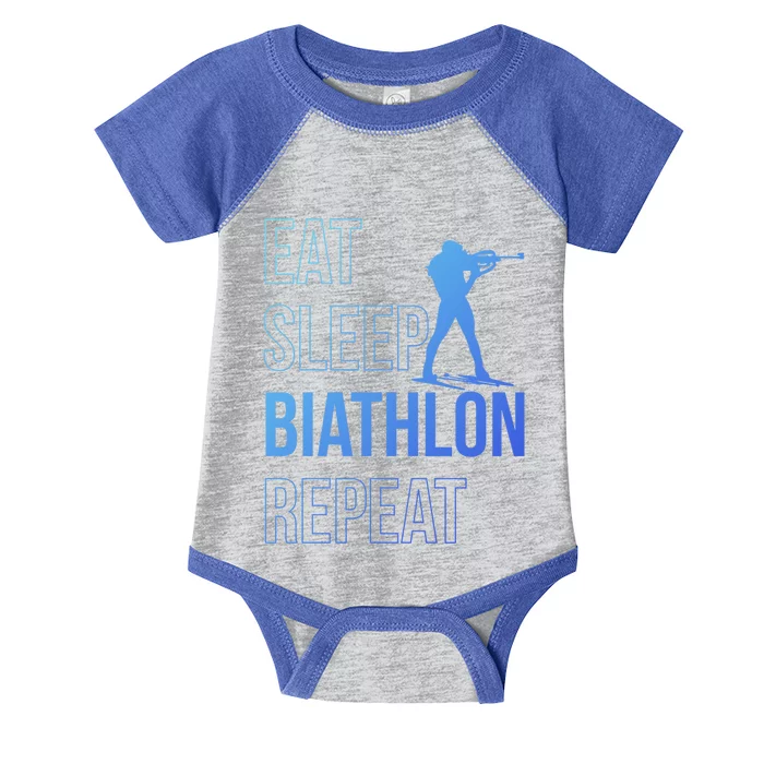 Eat Sleep Biathlon Skiing Shooting Ski Gift Infant Baby Jersey Bodysuit