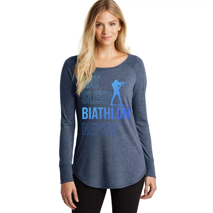 Eat Sleep Biathlon Skiing Shooting Ski Gift Women's Perfect Tri Tunic Long Sleeve Shirt