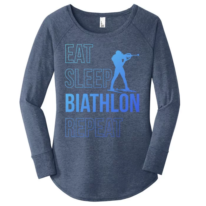 Eat Sleep Biathlon Skiing Shooting Ski Gift Women's Perfect Tri Tunic Long Sleeve Shirt