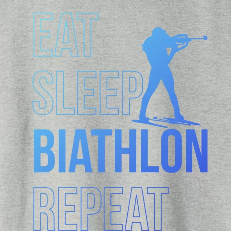 Eat Sleep Biathlon Skiing Shooting Ski Gift Women's Crop Top Tee