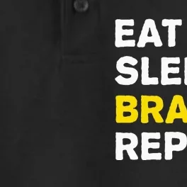 Eat Sleep Brawl Repeat Gamer Dry Zone Grid Performance Polo