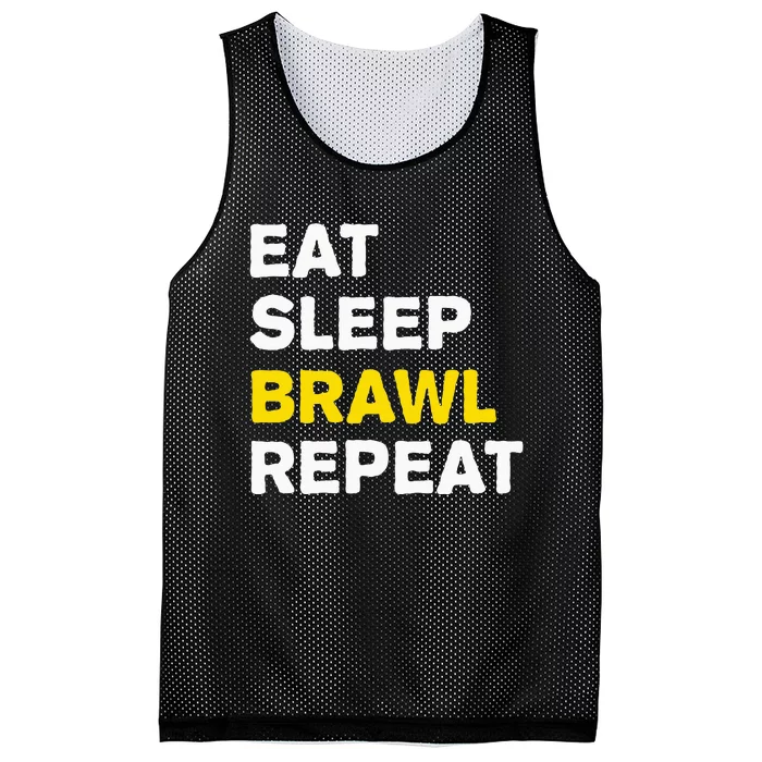 Eat Sleep Brawl Repeat Gamer Mesh Reversible Basketball Jersey Tank