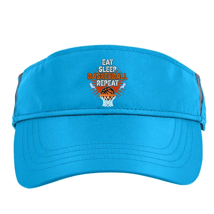 Eat Sleep Basketball Repeat Player Gift Funny Basketball Adult Drive Performance Visor