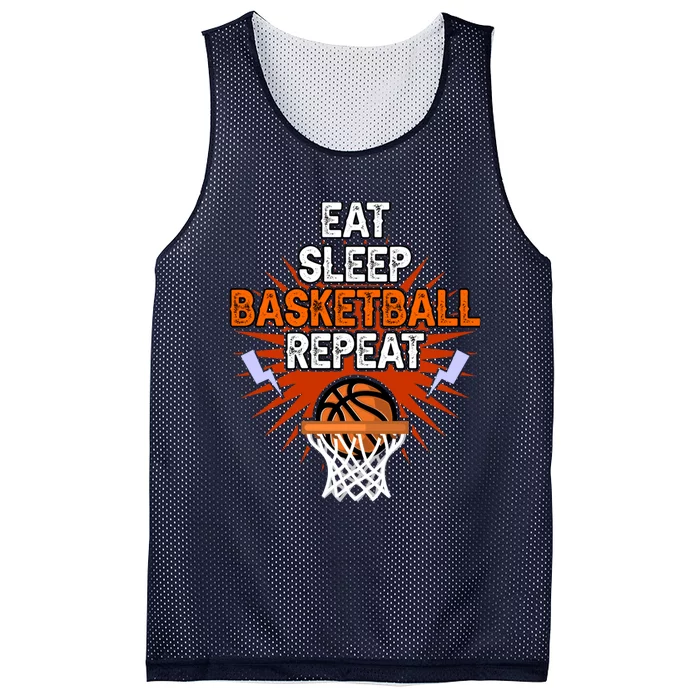 Eat Sleep Basketball Repeat Player Gift Funny Basketball Mesh Reversible Basketball Jersey Tank