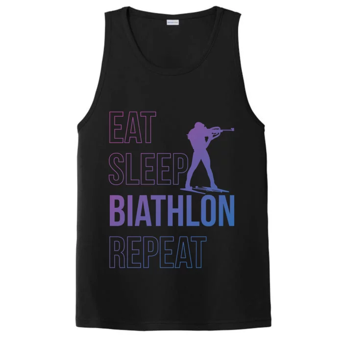 Eat Sleep Biathlon Skiing Shooting Ski Gift Performance Tank