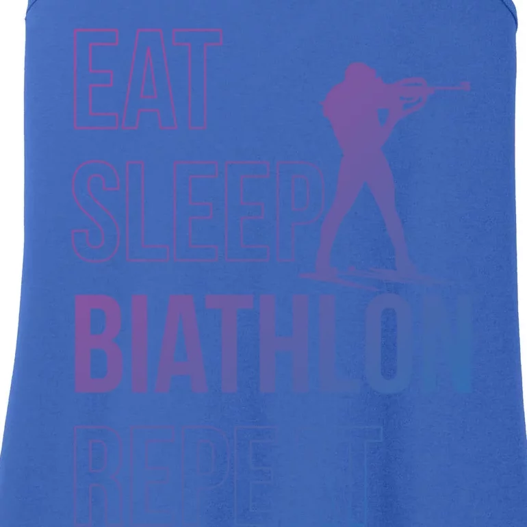 Eat Sleep Biathlon Skiing Shooting Ski Gift Ladies Essential Tank