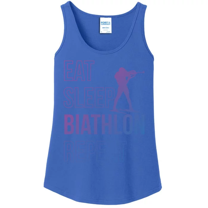 Eat Sleep Biathlon Skiing Shooting Ski Gift Ladies Essential Tank