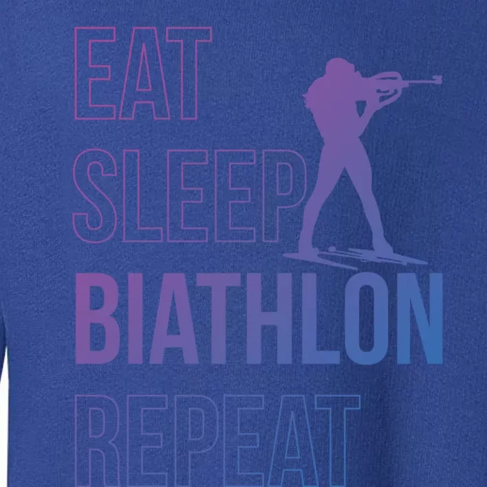 Eat Sleep Biathlon Skiing Shooting Ski Gift Toddler Sweatshirt