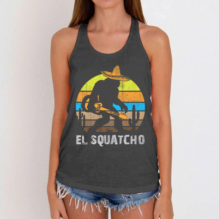 El Squatcho Bigfoot Sasquatch Women's Knotted Racerback Tank