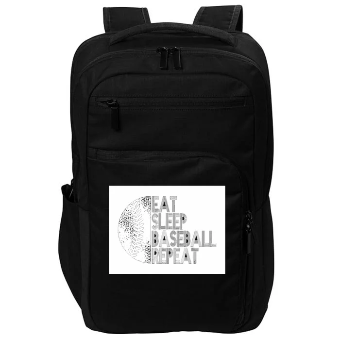 Eat Sleep Baseball Repeat Funny Retro Baseball Player Impact Tech Backpack