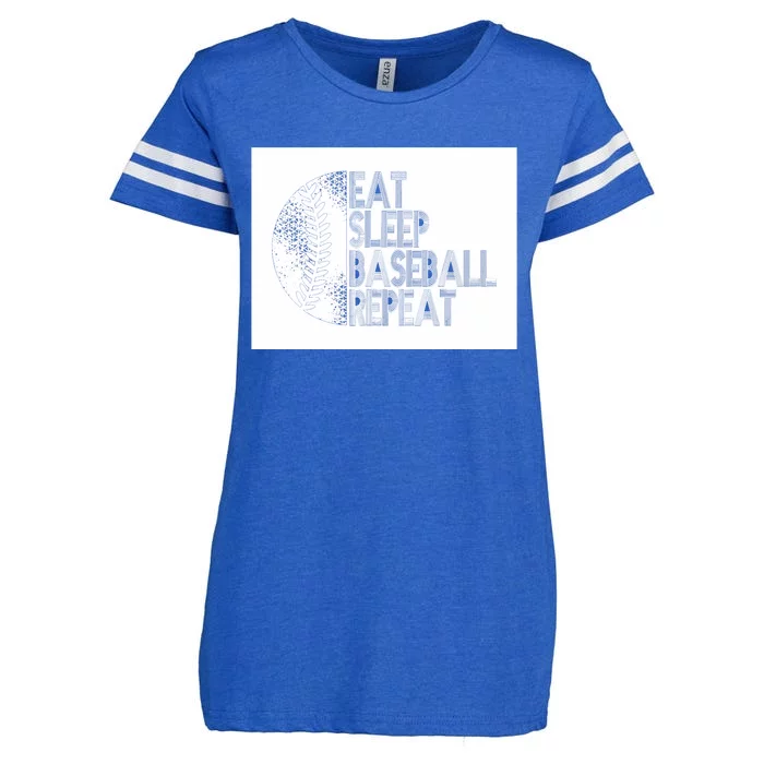 Eat Sleep Baseball Repeat Funny Retro Baseball Player Enza Ladies Jersey Football T-Shirt