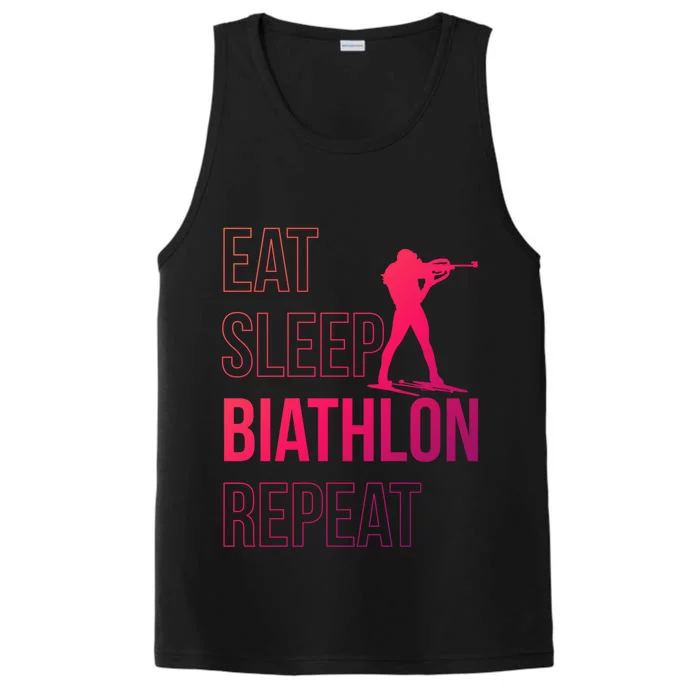 Eat Sleep Biathlon Skiing Shooting Ski Gift Performance Tank